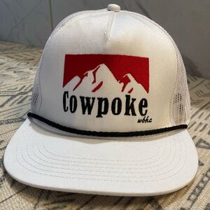 Cowpoke Snapback White Mesh Trucker Hat Whiskey Bent Western Cowboy Mens
